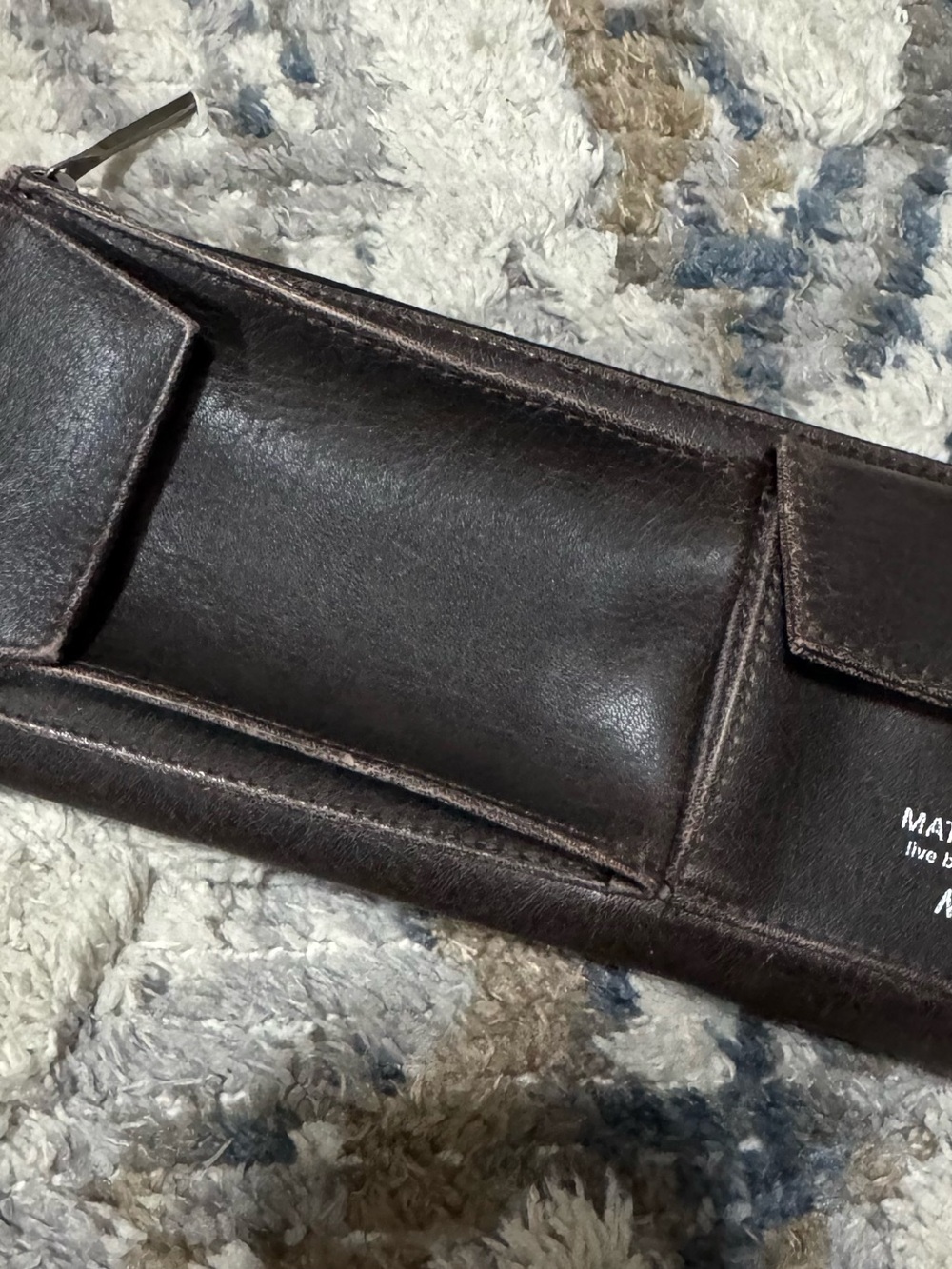 Matt Nat Men's Dark Brown Leather Travel Organizer Wallet